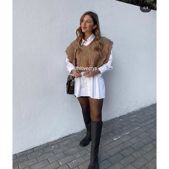 NWT Zara Cable Knit Sweater Vest - Picture 5 of 12